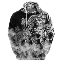 Polynesian Sea Turtle Hoodie Tribal Black LT6 - Wonder Print Shop