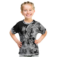 Polynesian Sea Turtle Kid T Shirt Tribal Black LT6 - Wonder Print Shop