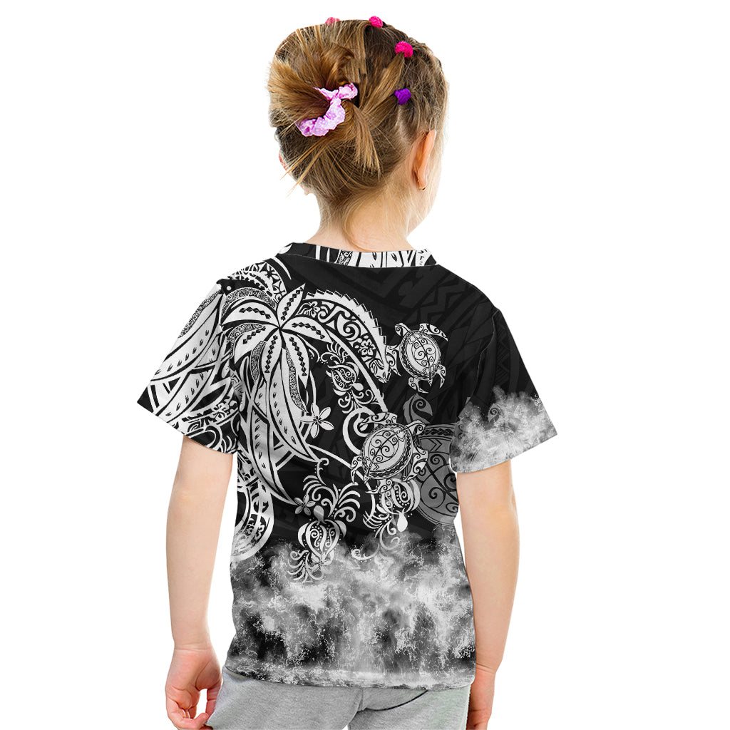 Polynesian Sea Turtle Kid T Shirt Tribal Black LT6 - Wonder Print Shop
