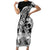 Polynesian Sea Turtle Short Sleeve Bodycon Dress Tribal Black LT6 - Wonder Print Shop
