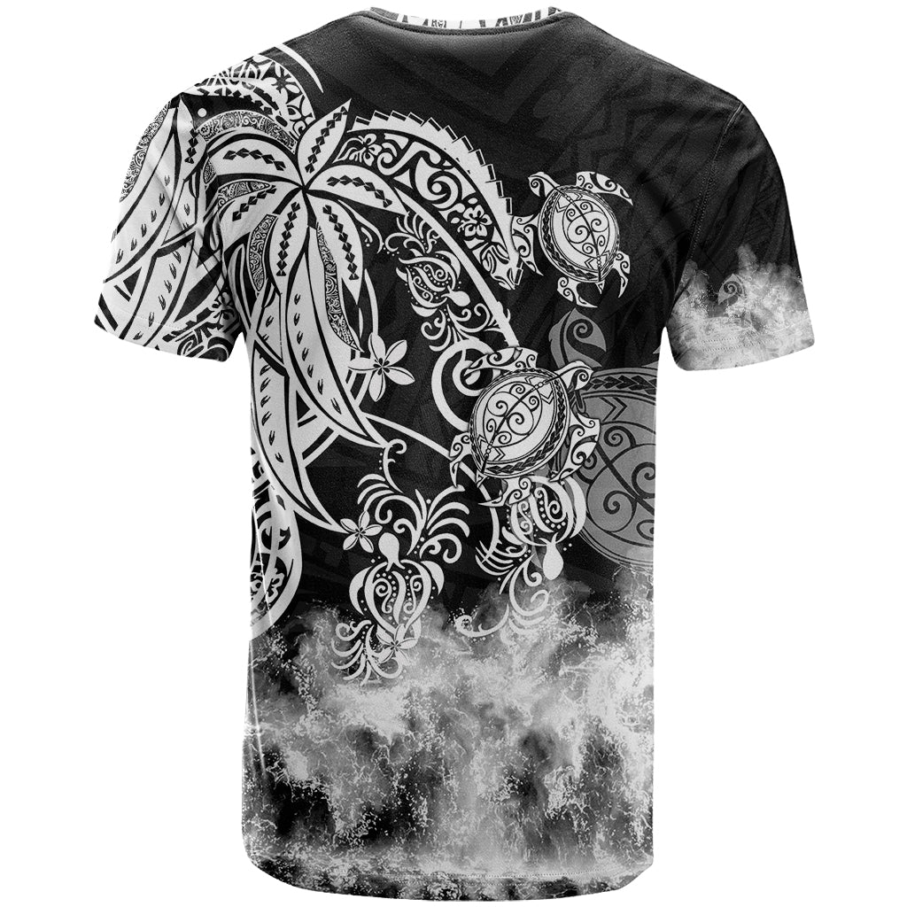Polynesian Sea Turtle T Shirt Tribal Black LT6 - Wonder Print Shop