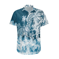 Polynesian Sea Turtle Hawaiian Shirt Tribal Blue LT6 - Wonder Print Shop