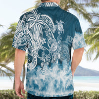 Polynesian Sea Turtle Hawaiian Shirt Tribal Blue LT6 - Wonder Print Shop