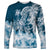 Polynesian Sea Turtle Long Sleeve Shirt Tribal Blue LT6 - Wonder Print Shop