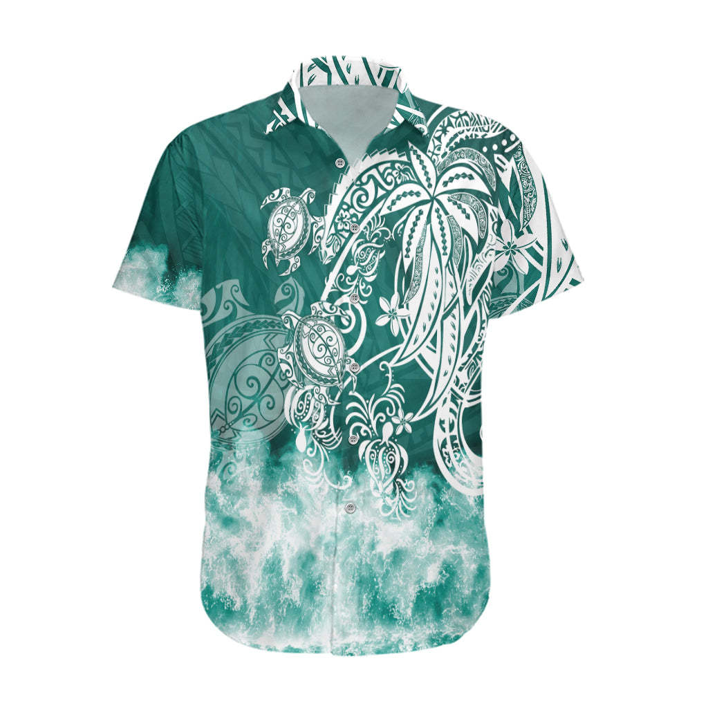 Polynesian Sea Turtle Hawaiian Shirt Tribal Green LT6 - Wonder Print Shop