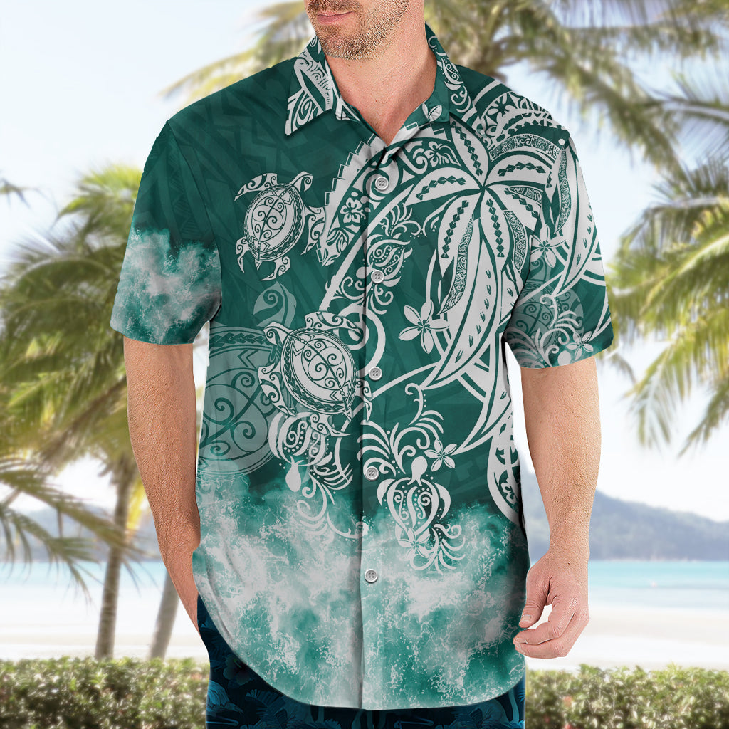 Polynesian Sea Turtle Hawaiian Shirt Tribal Green LT6 - Wonder Print Shop