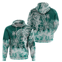 Polynesian Sea Turtle Hoodie Tribal Green LT6 - Wonder Print Shop