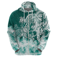 Polynesian Sea Turtle Hoodie Tribal Green LT6 - Wonder Print Shop