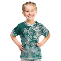 Polynesian Sea Turtle Kid T Shirt Tribal Green LT6 - Wonder Print Shop
