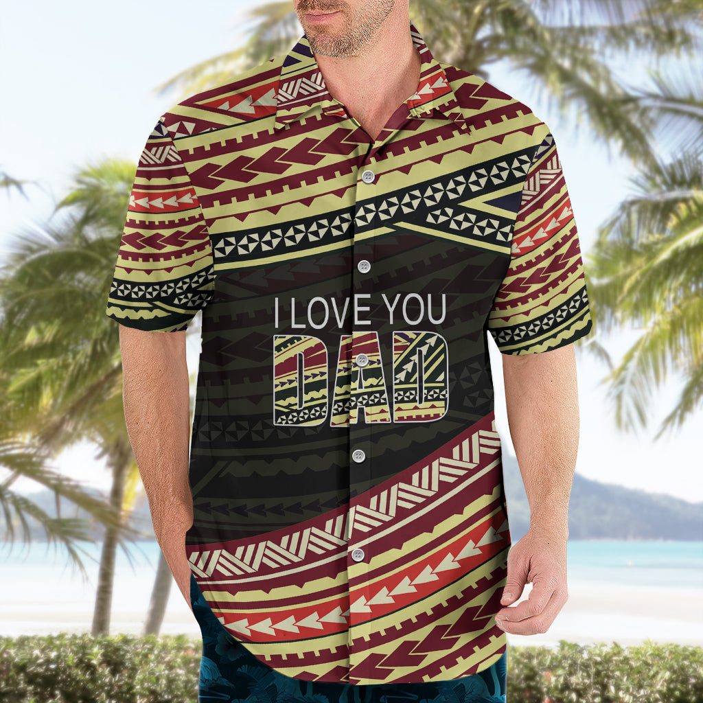 (Custom Personalised) Happy Fathers Day Polynesian Hawaiian Shirt I Love You Dad LT6 - Wonder Print Shop
