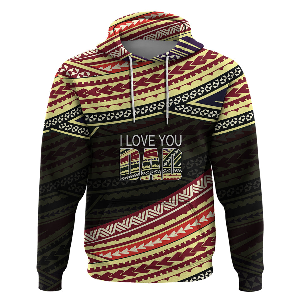 Personalized Happy Fathers Day Polynesian Hoodie I Love You Dad LT6 - Wonder Print Shop