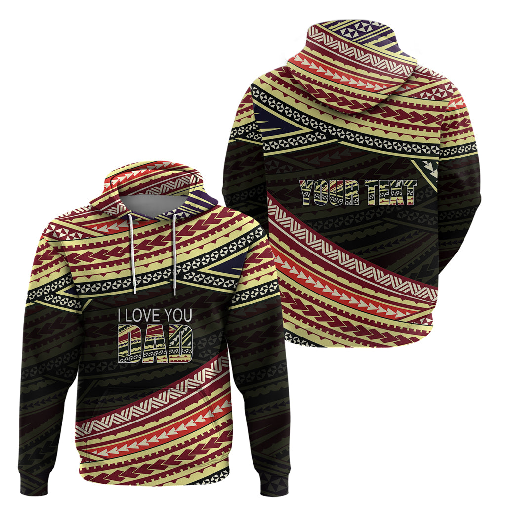 Personalized Happy Fathers Day Polynesian Hoodie I Love You Dad LT6 - Wonder Print Shop