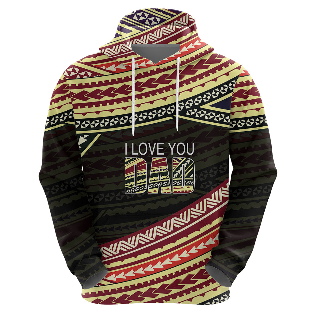 Personalized Happy Fathers Day Polynesian Hoodie I Love You Dad LT6 - Wonder Print Shop