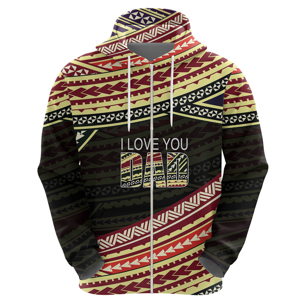 Personalized Happy Fathers Day Polynesian Hoodie I Love You Dad LT6 - Wonder Print Shop