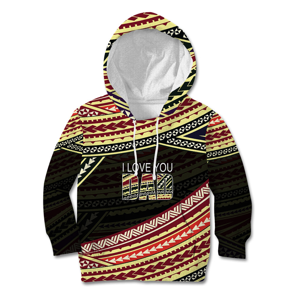 (Custom Personalised) Happy Fathers Day Polynesian Kid Hoodie I Love You Dad LT6 - Wonder Print Shop