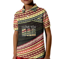 Custom Happy Fathers Day Polynesian Polo Shirt for Kid I Love You Dad LT6 - Wonder Print Shop
