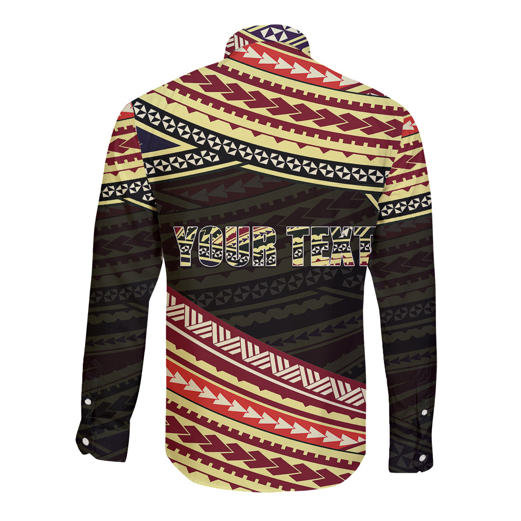 (Custom Personalised) Happy Fathers Day Polynesian Long Sleeve Button Shirt I Love You Dad LT6 - Wonder Print Shop