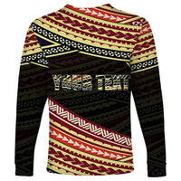 (Custom Personalised) Happy Fathers Day Polynesian Long Sleeve Shirt I Love You Dad LT6 - Wonder Print Shop