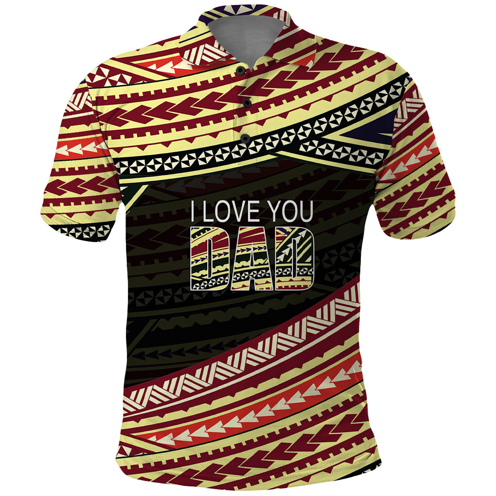 Custom Happy Fathers Day Polynesian Polo Shirt I Love You Dad LT6 - Wonder Print Shop