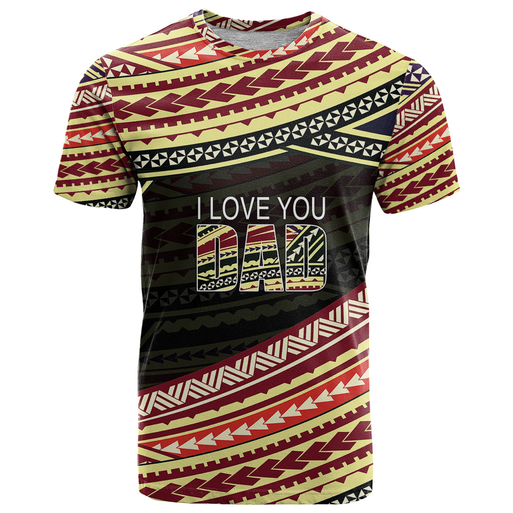 (Custom Personalised) Happy Fathers Day Polynesian T Shirt I Love You Dad LT6 - Wonder Print Shop