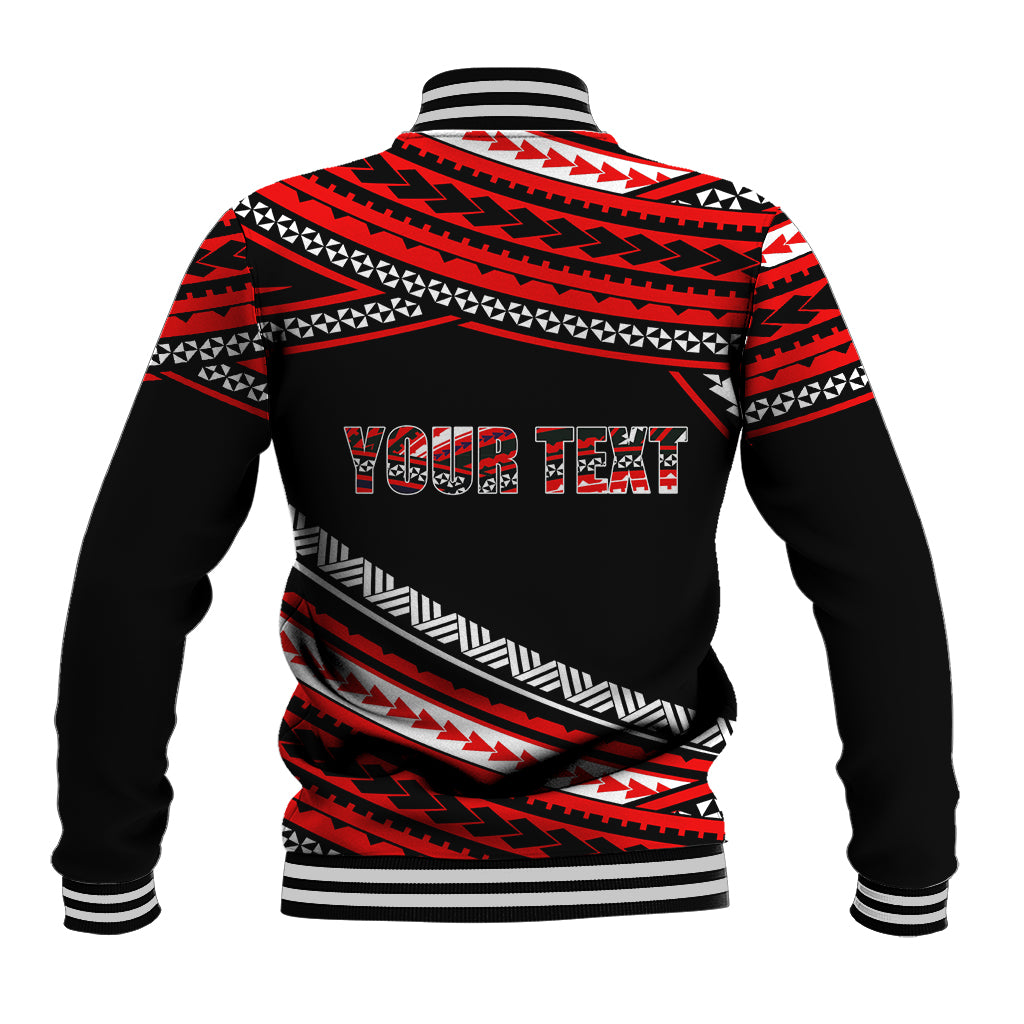(Custom Personalised) Happy Fathers Day Polynesian Baseball Jacket I Love You Dad Red LT6 - Wonder Print Shop