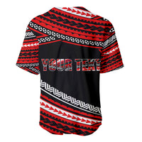 (Custom Personalised) Happy Fathers Day Polynesian Baseball Jersey I Love You Dad Red LT6 - Wonder Print Shop