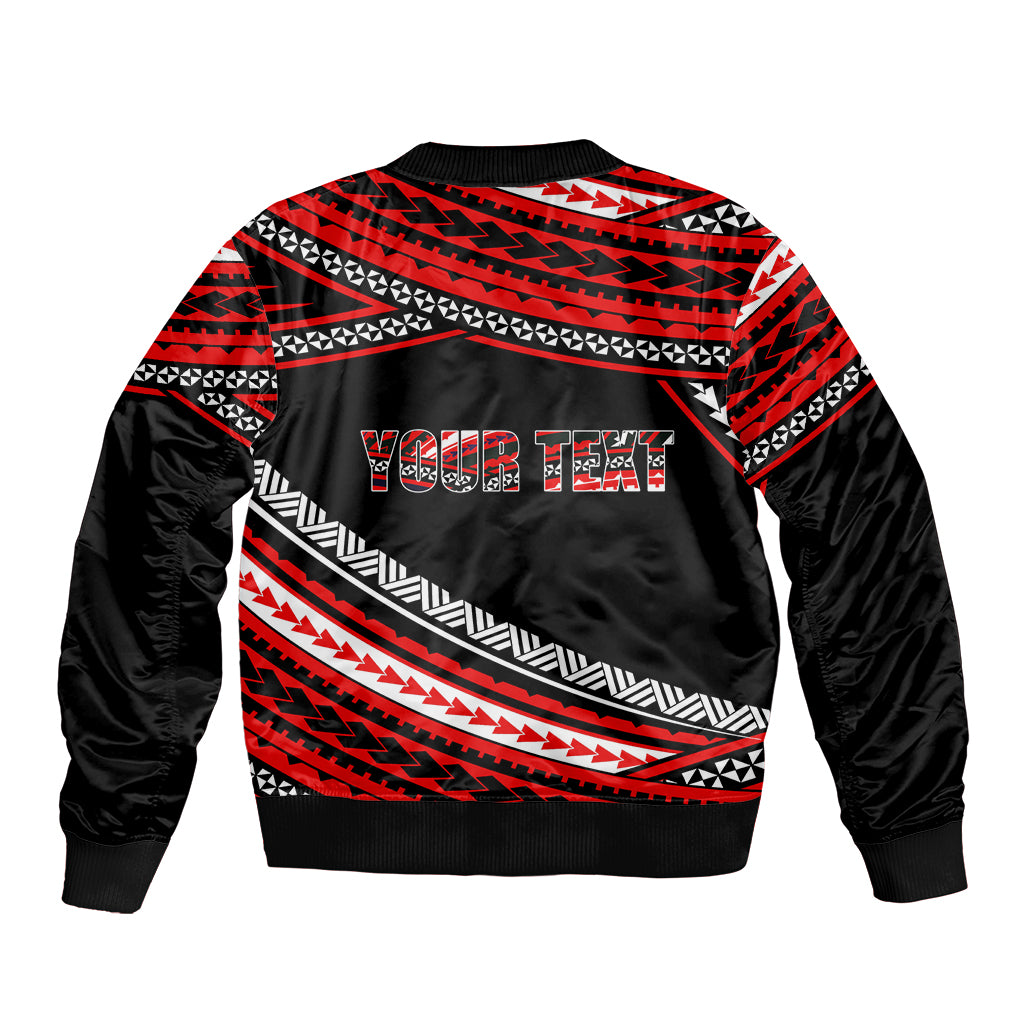 (Custom Personalised) Happy Fathers Day Polynesian Bomber Jacket I Love You Dad Red LT6 - Wonder Print Shop
