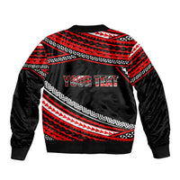 (Custom Personalised) Happy Fathers Day Polynesian Bomber Jacket I Love You Dad Red LT6 - Wonder Print Shop