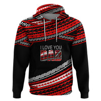 Personalized Happy Fathers Day Polynesian Hoodie I Love You Dad Red LT6 - Wonder Print Shop