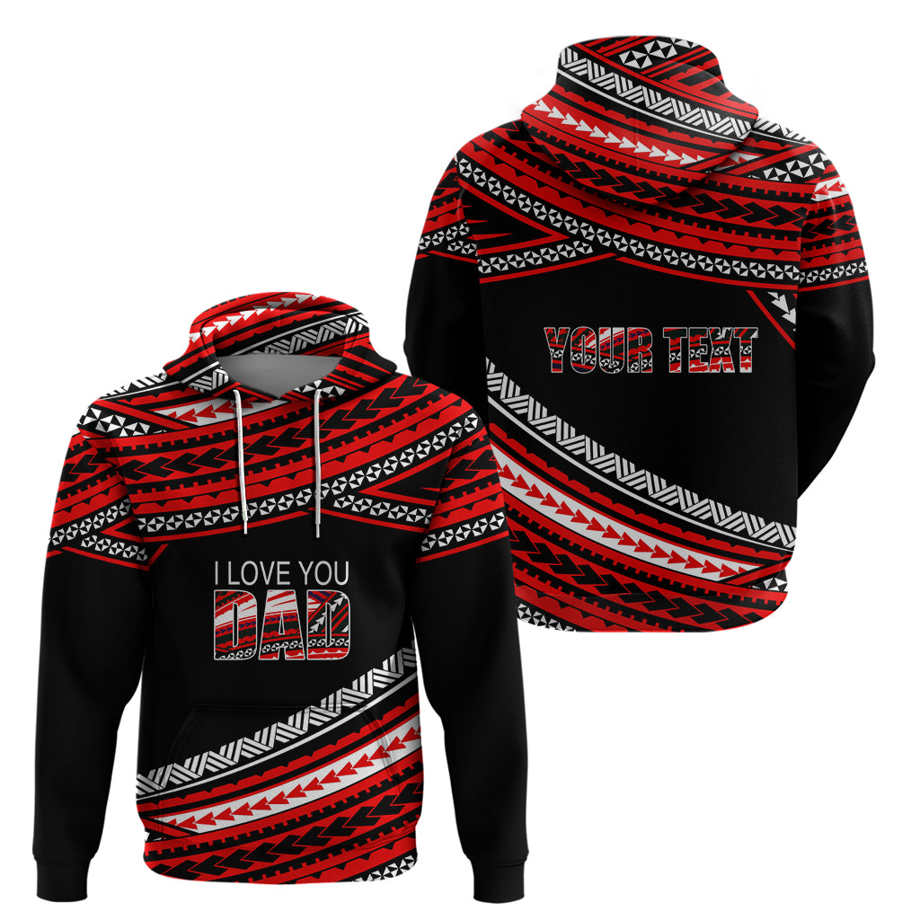 Personalized Happy Fathers Day Polynesian Hoodie I Love You Dad Red LT6 - Wonder Print Shop