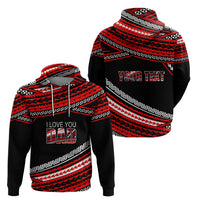 Personalized Happy Fathers Day Polynesian Hoodie I Love You Dad Red LT6 - Wonder Print Shop