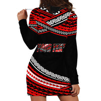 (Custom Personalised) Happy Fathers Day Polynesian Hoodie Dress I Love You Dad Red LT6 - Wonder Print Shop