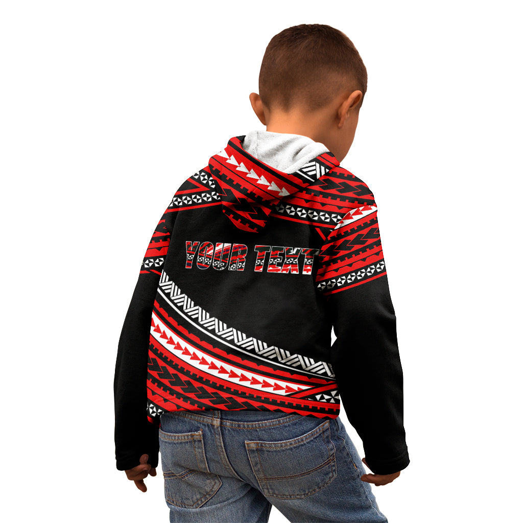 (Custom Personalised) Happy Fathers Day Polynesian Kid Hoodie I Love You Dad Red LT6 - Wonder Print Shop
