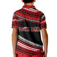 Custom Happy Fathers Day Polynesian Polo Shirt for Kid I Love You Dad Red LT6 - Wonder Print Shop
