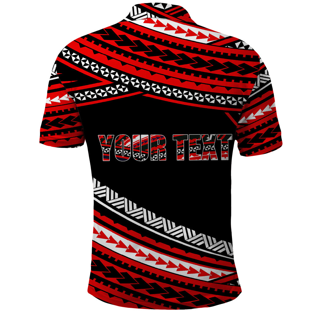 Custom Happy Fathers Day Polynesian Polo Shirt I Love You Dad Red LT6 - Wonder Print Shop