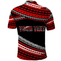 Custom Happy Fathers Day Polynesian Polo Shirt I Love You Dad Red LT6 - Wonder Print Shop