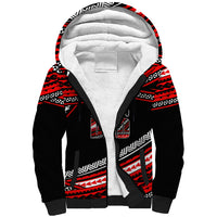 (Custom Personalised) Happy Fathers Day Polynesian Sherpa Hoodie I Love You Dad Red LT6 - Wonder Print Shop