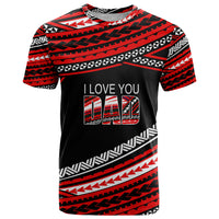 (Custom Personalised) Happy Fathers Day Polynesian T Shirt I Love You Dad Red LT6 - Wonder Print Shop