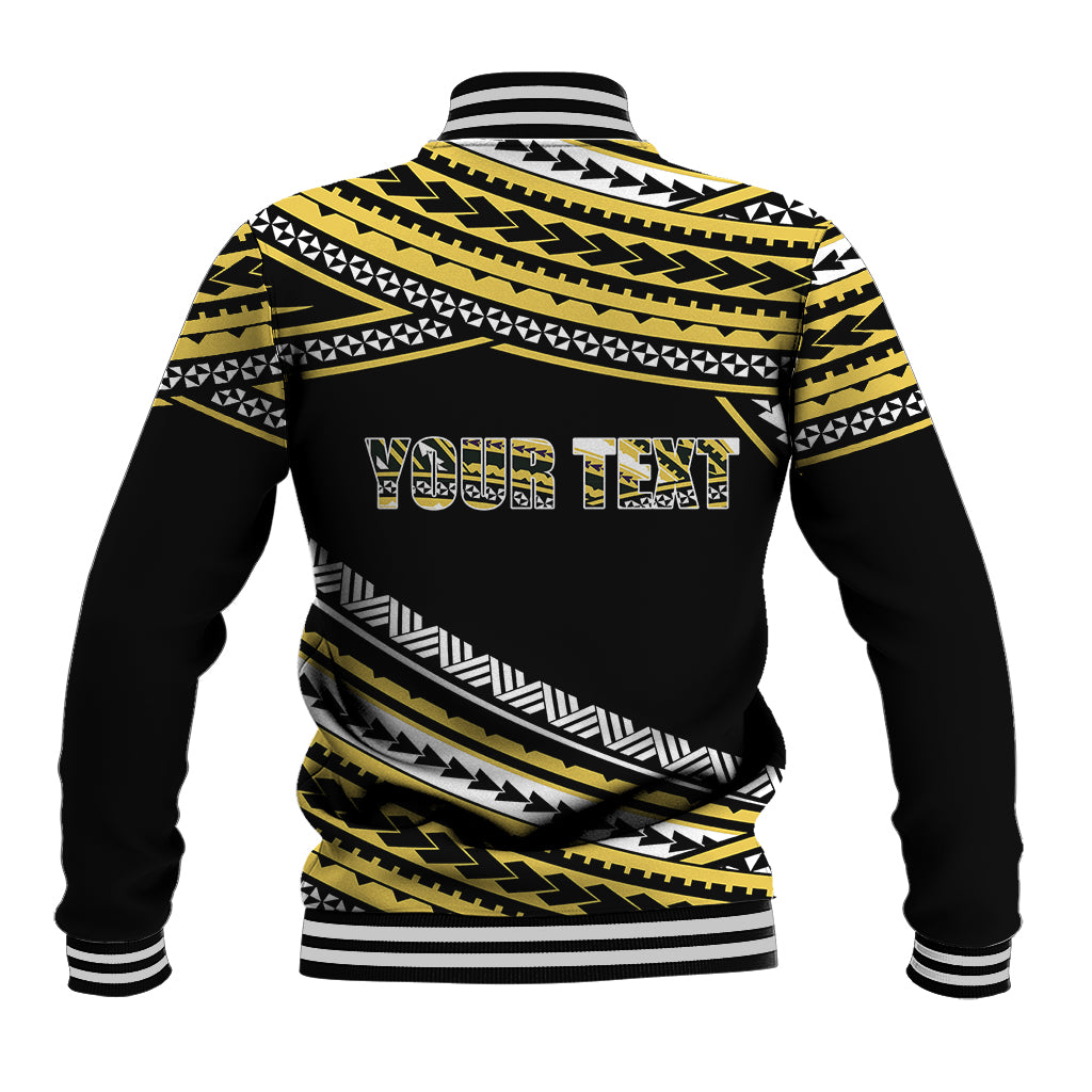 (Custom Personalised) Happy Fathers Day Polynesian Baseball Jacket I Love You Dad Gold LT6 - Wonder Print Shop