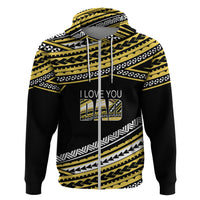 Personalized Happy Fathers Day Polynesian Hoodie I Love You Dad Gold LT6 - Wonder Print Shop