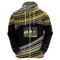 Personalized Happy Fathers Day Polynesian Hoodie I Love You Dad Gold LT6 - Wonder Print Shop