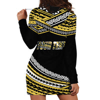 (Custom Personalised) Happy Fathers Day Polynesian Hoodie Dress I Love You Dad Gold LT6 - Wonder Print Shop