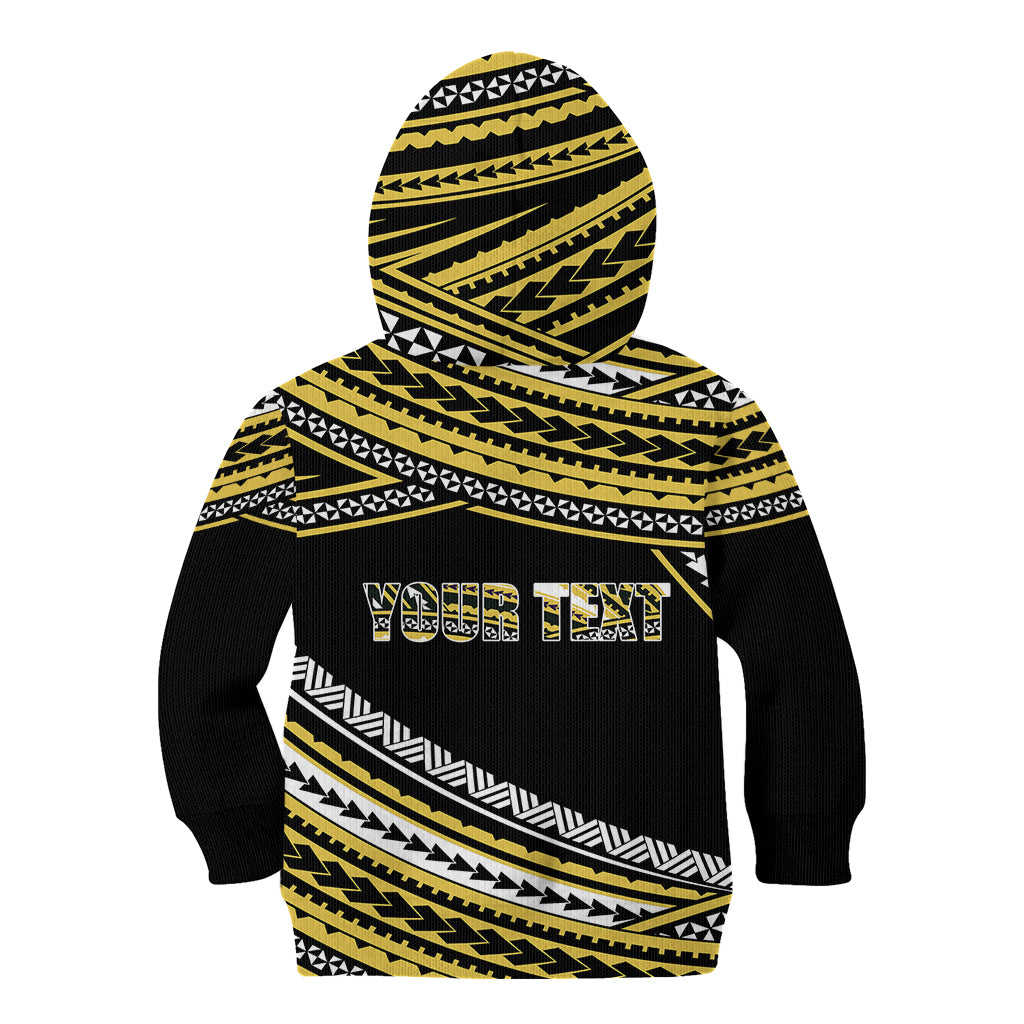 (Custom Personalised) Happy Fathers Day Polynesian Kid Hoodie I Love You Dad Gold LT6 - Wonder Print Shop