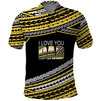 Custom Happy Fathers Day Polynesian Polo Shirt I Love You Dad Gold LT6 - Wonder Print Shop