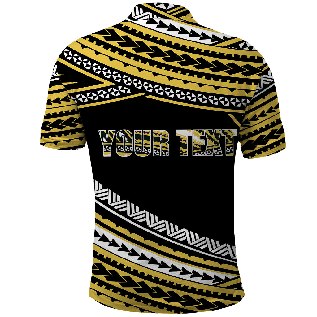 Custom Happy Fathers Day Polynesian Polo Shirt I Love You Dad Gold LT6 - Wonder Print Shop