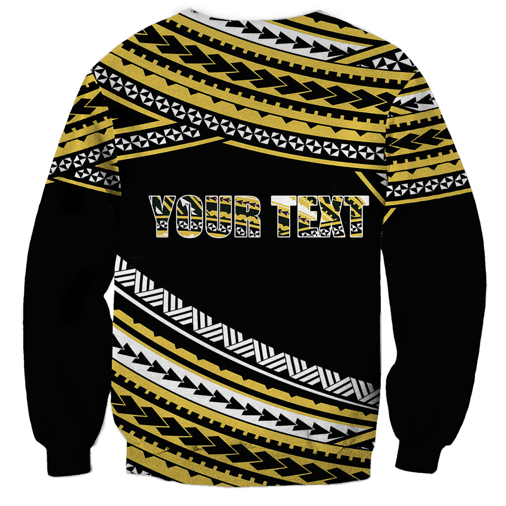 (Custom Personalised) Happy Fathers Day Polynesian Sweatshirt I Love You Dad Gold LT6 - Wonder Print Shop