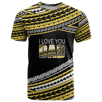 (Custom Personalised) Happy Fathers Day Polynesian T Shirt I Love You Dad Gold LT6 - Wonder Print Shop