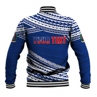 (Custom Personalised) Happy Fathers Day Samoa Baseball Jacket I Love You Dad Blue LT6 - Wonder Print Shop