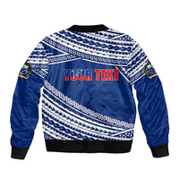 (Custom Personalised) Happy Fathers Day Samoa Bomber Jacket I Love You Dad Blue LT6 - Wonder Print Shop