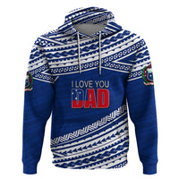 Personalized Happy Fathers Day Samoa Hoodie I Love You Dad Blue LT6 - Wonder Print Shop